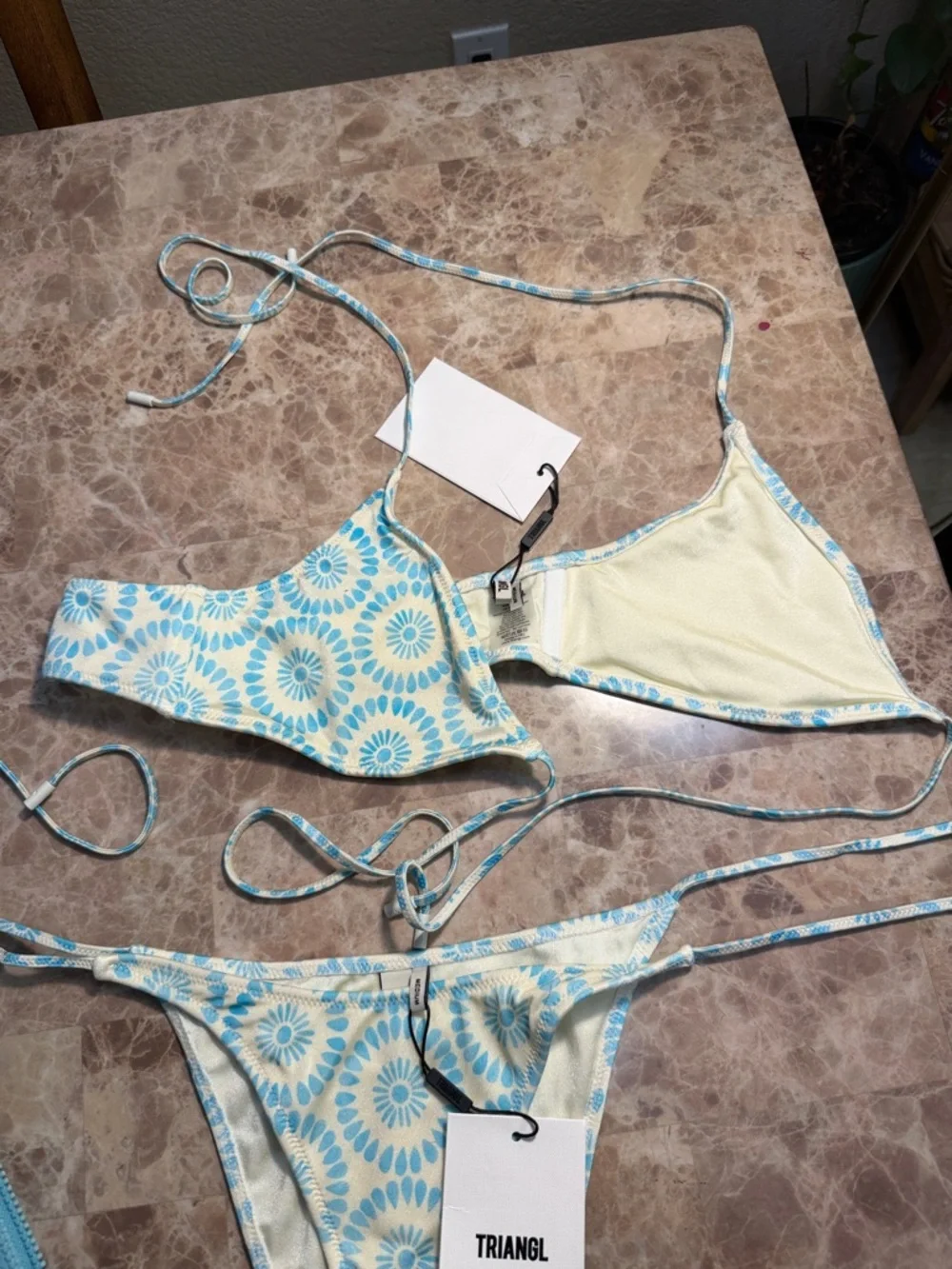 triangl swimwear Blue and White Printed Bikini - Picture 6 of 9